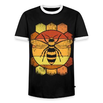 Imkerei Biene Retro Honig Bienenzucht Imker - Männer Kontrast-T-Shirt - Schwarz/Weiß - Vorne - AI Model Female 172 light (172cm) & AI Model Male 178 light (178cm)