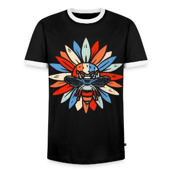 Imkerei Biene Retro Honig Bienenzucht Imker - Männer Kontrast-T-Shirt - Schwarz/Weiß - Vorne - AI Model Female 172 light (172cm) & AI Model Male 178 light (178cm)