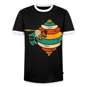 Imkerei Biene Retro Honig Bienenzucht Imker - Männer Kontrast-T-Shirt - Schwarz/Weiß - Vorne - AI Model Female 172 light (172cm) & AI Model Male 178 light (178cm)