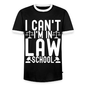 Law Student Judge Public Prosecutor - Men's Ringer Shirt - black/white - Front - AI Model Female 172 light (172cm) & AI Model Male 178 light (178cm)