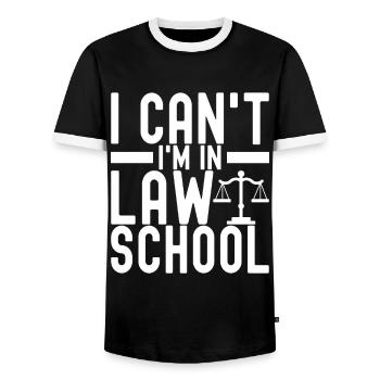 Law Student Judge Public Prosecutor - Men's Ringer Shirt - black/white - Front - AI Model Female 172 light (172cm) & AI Model Male 178 light (178cm)