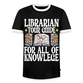 Bibliothèque de rats de bibliothèque de livres de lecture - T-shirt contrasté Homme - noir/blanc - Devant - AI Model Female 172 light (172cm) & AI Model Male 178 light (178cm)