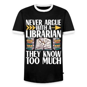 Bibliothèque de rats de bibliothèque de livres de lecture - T-shirt contrasté Homme - noir/blanc - Devant - AI Model Female 172 light (172cm) & AI Model Male 178 light (178cm)