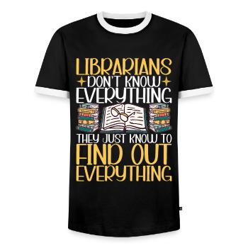 Bibliothèque de rats de bibliothèque de livres de lecture - T-shirt contrasté Homme - noir/blanc - Devant - AI Model Female 172 light (172cm) & AI Model Male 178 light (178cm)