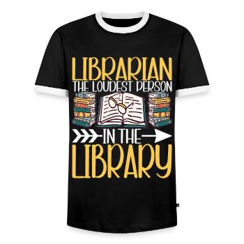 Bibliothèque de rats de bibliothèque de livres de lecture - T-shirt contrasté Homme - noir/blanc - Devant - AI Model Female 172 light (172cm) & AI Model Male 178 light (178cm)