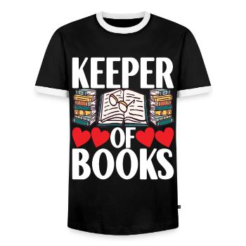 Bibliothèque de rats de bibliothèque de livres de lecture - T-shirt contrasté Homme - noir/blanc - Devant - AI Model Female 172 light (172cm) & AI Model Male 178 light (178cm)