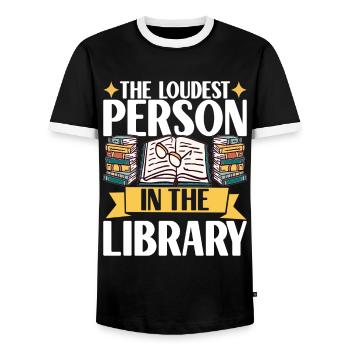 Bibliothèque de rats de bibliothèque de livres de lecture - T-shirt contrasté Homme - noir/blanc - Devant - AI Model Female 172 light (172cm) & AI Model Male 178 light (178cm)