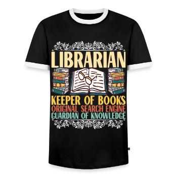 Bibliothèque de rats de bibliothèque de livres de lecture - T-shirt contrasté Homme - noir/blanc - Devant - AI Model Female 172 light (172cm) & AI Model Male 178 light (178cm)