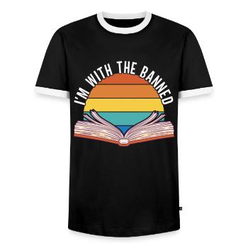 Lire des livres Rat de bibliothèque - T-shirt contrasté Homme - noir/blanc - Devant - AI Model Female 172 light (172cm) & AI Model Male 178 light (178cm)