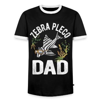Poisson-chat zèbre Papa Hypancistrus Poissonnier - T-shirt contrasté Homme - noir/blanc - Devant - AI Model Female 172 light (172cm) & AI Model Male 178 light (178cm)