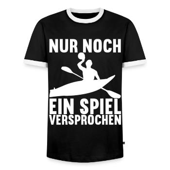 Kanupolo - Männer Kontrast-T-Shirt - Schwarz/Weiß - Vorne - AI Model Female 172 light (172cm) & AI Model Male 178 light (178cm)