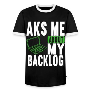Programmeur Informaticien - T-shirt contrasté Homme - noir/blanc - Devant - AI Model Female 172 light (172cm) & AI Model Male 178 light (178cm)