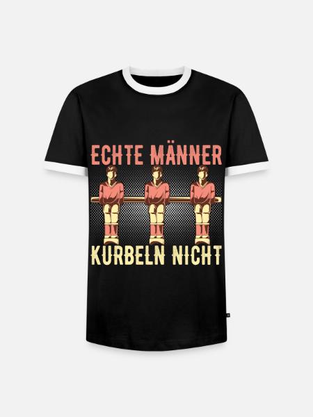 Tischfussball Tischkicker - Männer Kontrast-T-Shirt - Schwarz/Weiß
