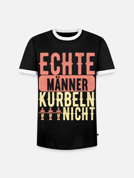 Tischfussball Tischkicker - Männer Kontrast-T-Shirt - Schwarz/Weiß