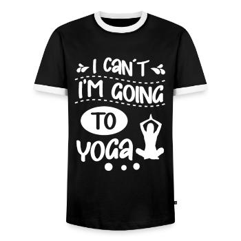 Je ne peux pas aller au yoga yoga amusant - T-shirt contrasté Homme - noir/blanc - Devant - AI Model Female 172 light (172cm) & AI Model Male 178 light (178cm)