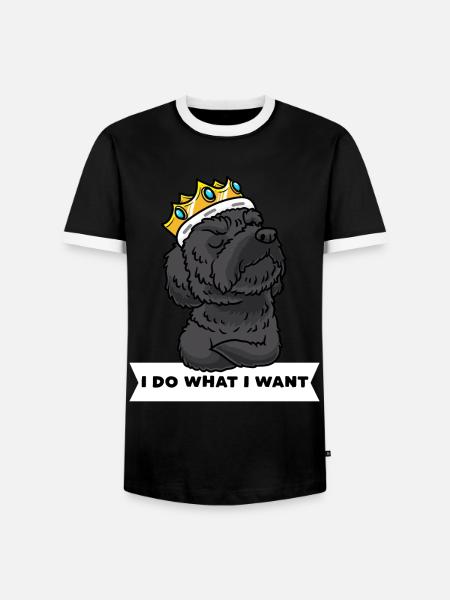 Schnoodle Hund Mit Krone - Männer Kontrast-T-Shirt - Schwarz/Weiß