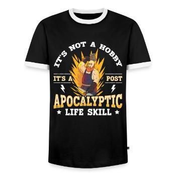 Ce n’est pas un passe-temps drôle en disant Anvil Blacksmith - T-shirt contrasté Homme - noir/blanc - Devant - AI Model Female 172 light (172cm) & AI Model Male 178 light (178cm)