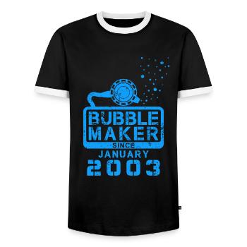 Plongeur Birthday Bubblemaker depuis janvier 2003 - T-shirt contrasté Homme - noir/blanc - Devant - AI Model Female 172 light (172cm) & AI Model Male 178 light (178cm)