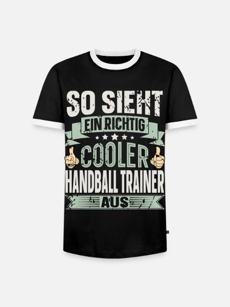 Handballtrainer Handball - Männer Kontrast-T-Shirt - Schwarz/Weiß