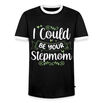Je pourrais être votre belle-mère enfant mère mère d’accueil - T-shirt contrasté Homme - noir/blanc - Devant - AI Model Female 172 light (172cm) & AI Model Male 178 light (178cm)