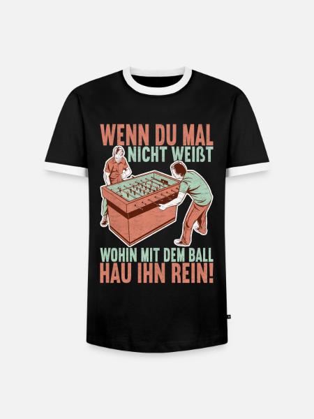 Tischfussball Tischkicker - Männer Kontrast-T-Shirt - Schwarz/Weiß