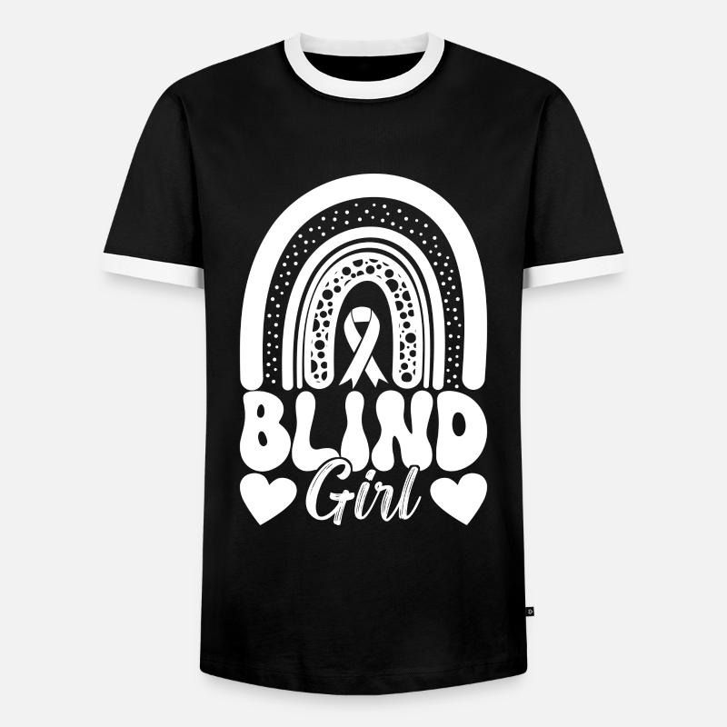 Blind visual impairment - Men's Ringer Shirt - black/white