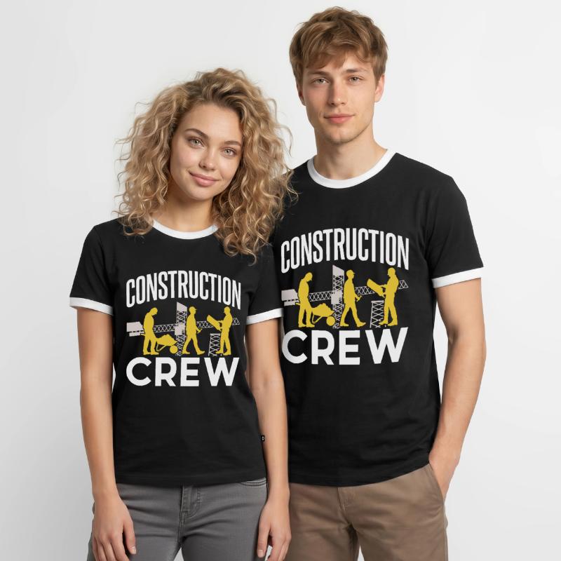 Construction Crew Construction Workers Teamwork Construction Site Team Men's Ringer Shirt