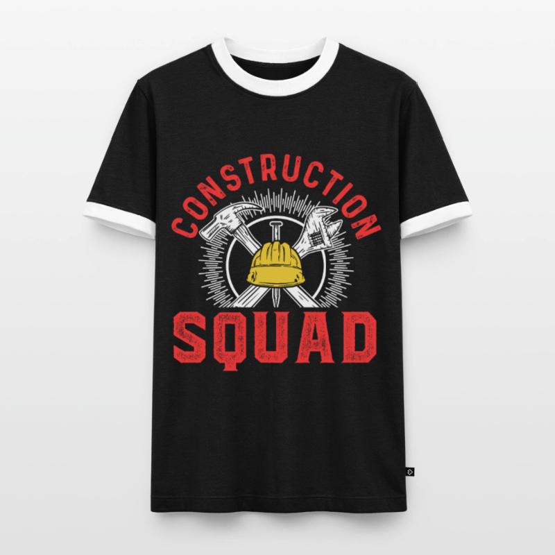 Construction Crew Team Construction Site Teamwork Construction Workers Construction Men's Ringer Shirt