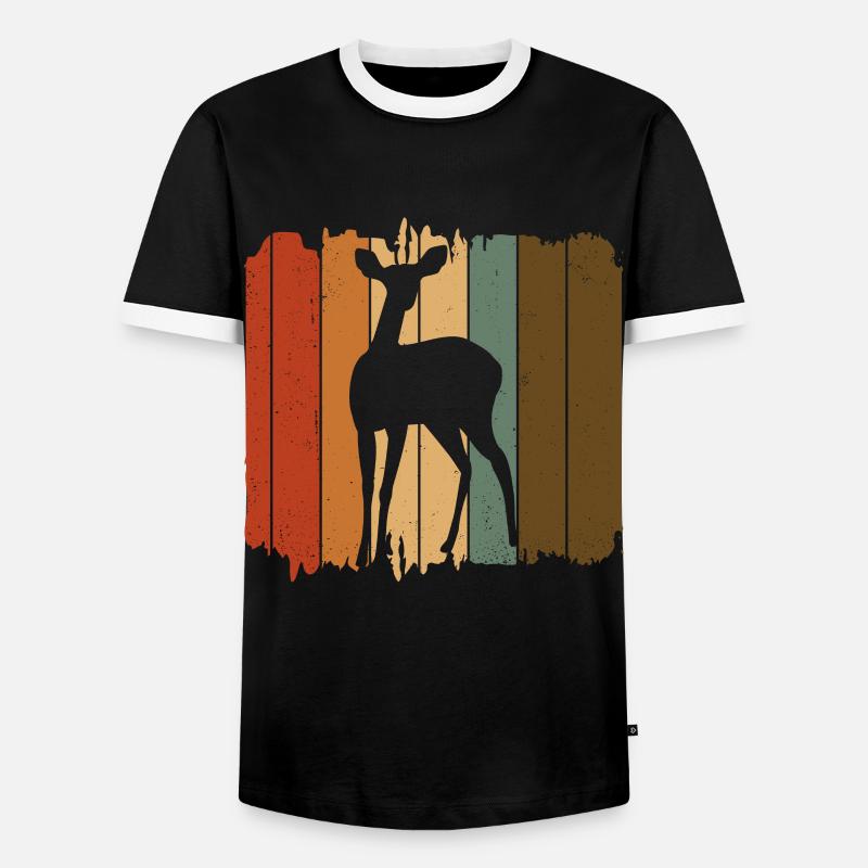 Roe deer - Men's Ringer Shirt - black/white