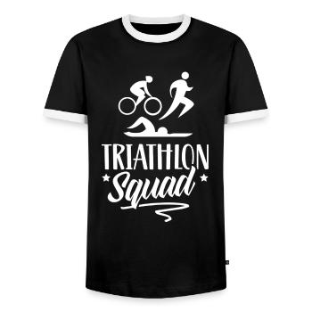 Triathlon Team Triathlons Triathlete Triathlete - Men's Ringer Shirt - black/white - Front - AI Model Female 172 light (172cm) & AI Model Male 178 light (178cm)