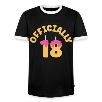 Anniversaire officiel de 18e anniversaire enfant dix-huit ans - T-shirt contrasté Homme - noir/blanc - Devant - AI Model Female 172 light (172cm) & AI Model Male 178 light (178cm)
