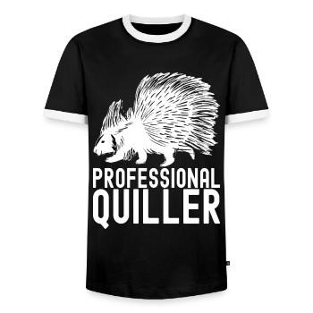 Porc-épic mignon - T-shirt contrasté Homme - noir/blanc - Devant - AI Model Female 172 light (172cm) & AI Model Male 178 light (178cm)