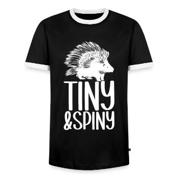 Porc-épic mignon - T-shirt contrasté Homme - noir/blanc - Devant - AI Model Female 172 light (172cm) & AI Model Male 178 light (178cm)