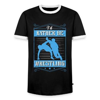 Je préfère être un cadeau de lutte - T-shirt contrasté Homme - noir/blanc - Devant - AI Model Female 172 light (172cm) & AI Model Male 178 light (178cm)
