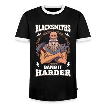 Blacksmiths Bang It forgeron drôle - T-shirt contrasté Homme - noir/blanc - Devant - AI Model Female 172 light (172cm) & AI Model Male 178 light (178cm)