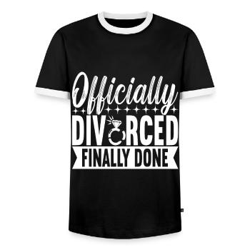 Divorce Divorced - Men's Ringer Shirt - black/white - Front - AI Model Female 172 light (172cm) & AI Model Male 178 light (178cm)