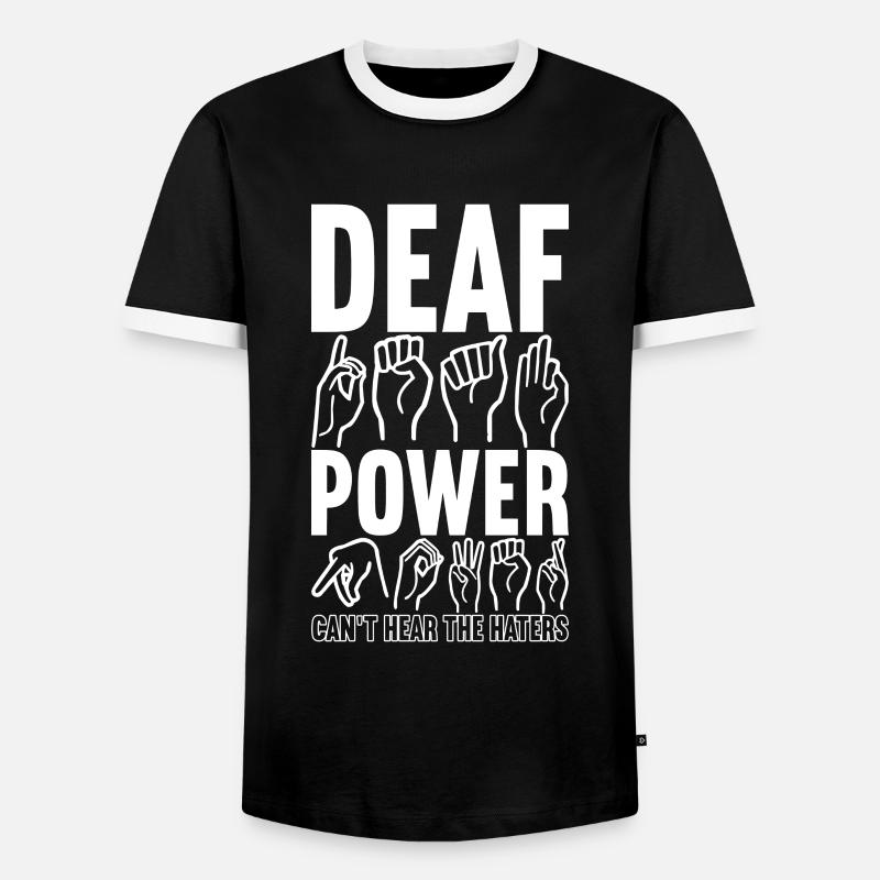 Deaf Deaf Mute Deaf - Men's Ringer Shirt - black/white