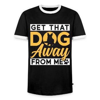 Take the dog away from me cat lover cats - Men's Ringer Shirt - black/white - Front - AI Model Female 172 light (172cm) & AI Model Male 178 light (178cm)
