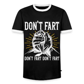 Arm wrestling arm wrestling - Men's Ringer Shirt - black/white - Front - AI Model Female 172 light (172cm) & AI Model Male 178 light (178cm)
