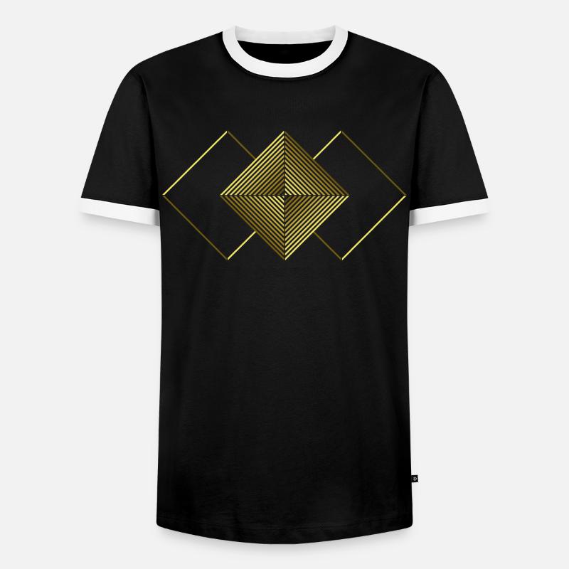 Triangles carrés - graphisme - graphisme - T-shirt contrasté Homme - noir/blanc