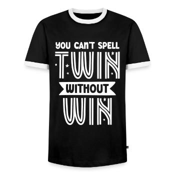 Zwillinge Zwilling Humor Sarkastisch Lustig - Männer Kontrast-T-Shirt - Schwarz/Weiß - Vorne - AI Model Female 172 light (172cm) & AI Model Male 178 light (178cm)