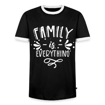 Familie Ist Alles Verwandte Familientreffen - Männer Kontrast-T-Shirt - Schwarz/Weiß - Vorne - AI Model Female 172 light (172cm) & AI Model Male 178 light (178cm)