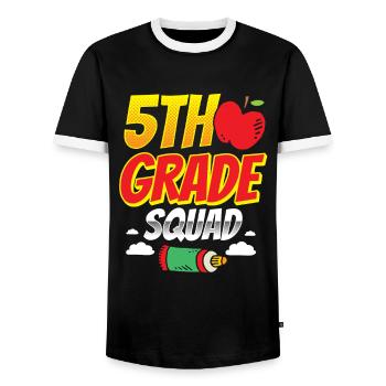 5 Klasse Team Schule Fünftklässler Fünfte - Männer Kontrast-T-Shirt - Schwarz/Weiß - Vorne - AI Model Female 172 light (172cm) & AI Model Male 178 light (178cm)