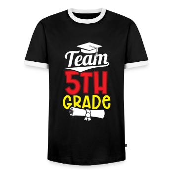Équipe 5 classe école cinquième année cinquième année - T-shirt contrasté Homme - noir/blanc - Devant - AI Model Female 172 light (172cm) & AI Model Male 178 light (178cm)