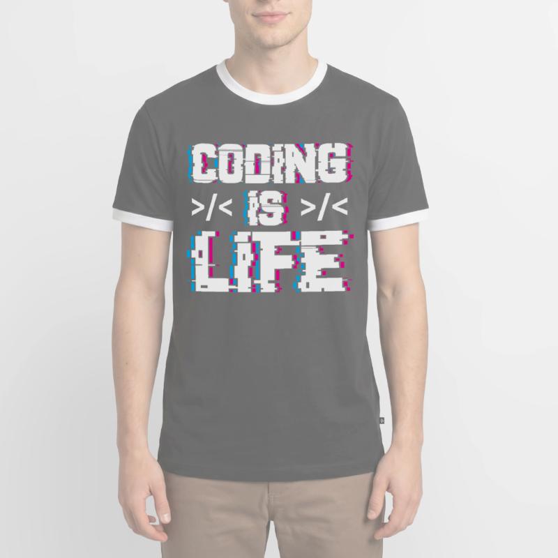 Le codage est un code de codeur programmeur de vie T-shirt contrasté Homme