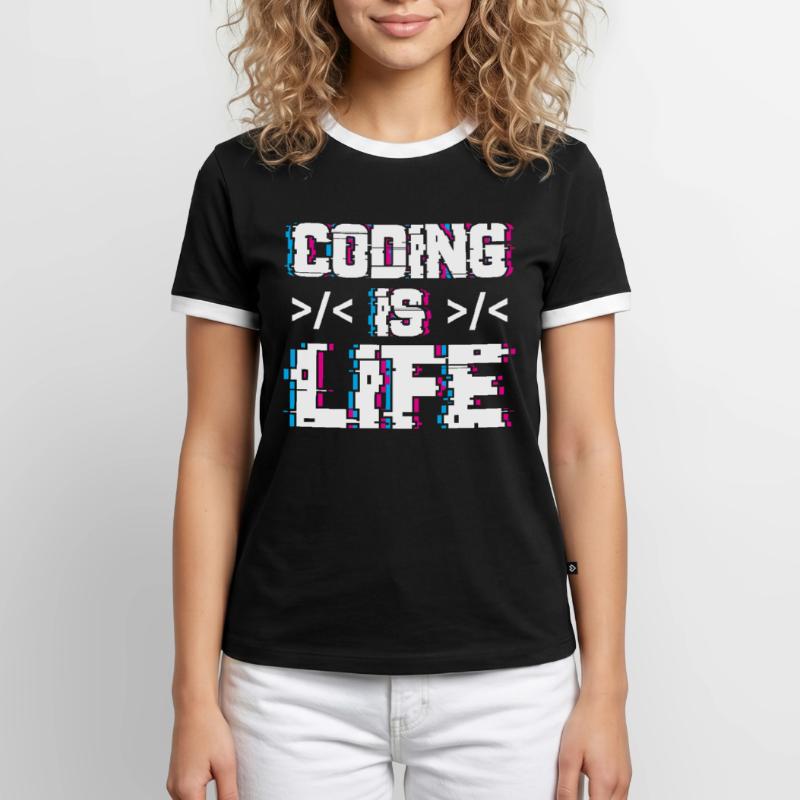 Le codage est un code de codeur programmeur de vie T-shirt contrasté Homme