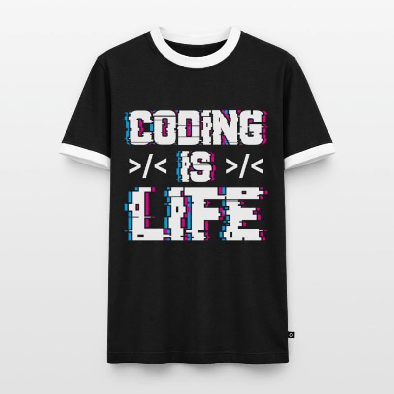Le codage est un code de codeur programmeur de vie T-shirt contrasté Homme