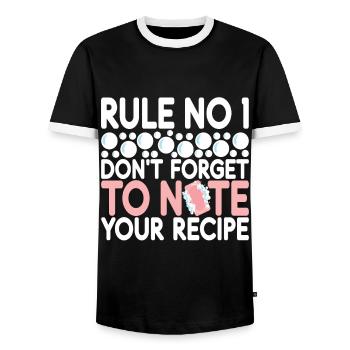 Soap maker soap making - Men's Ringer Shirt - black/white - Front - AI Model Female 172 light (172cm) & AI Model Male 178 light (178cm)
