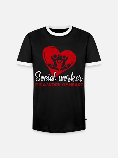 Difference Maker Proud Sozialarbeiter - Männer Kontrast-T-Shirt - Schwarz/Weiß