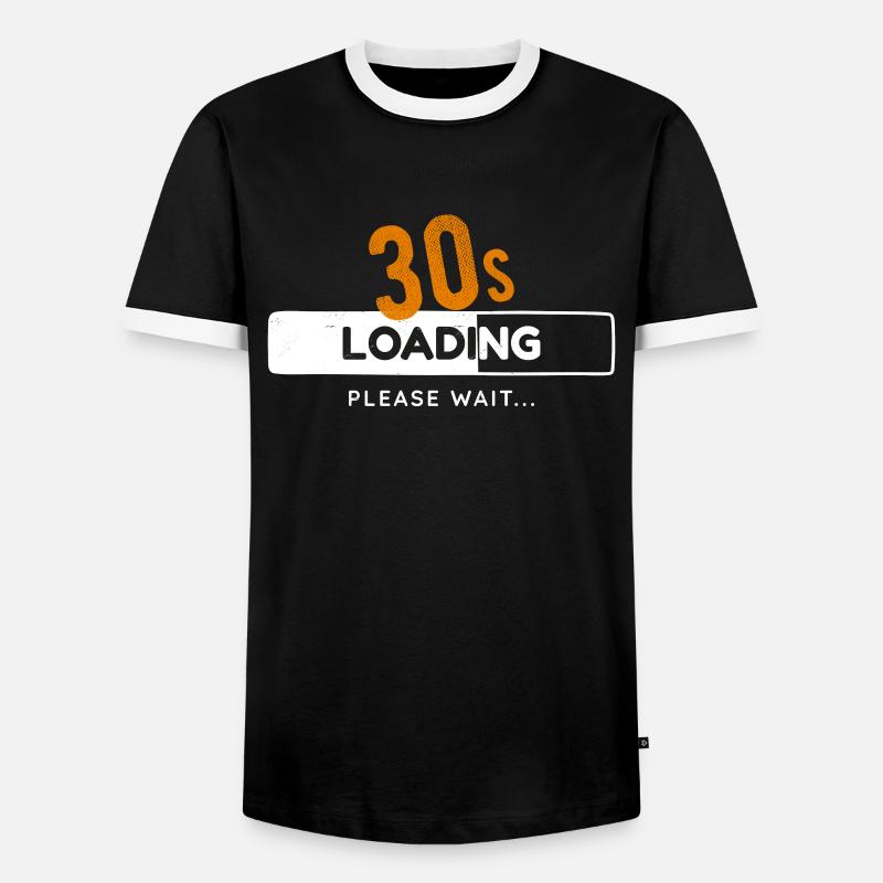 30th Birthday Thirty Years 30s Loading Bar Gaming - Men's Ringer Shirt - black/white